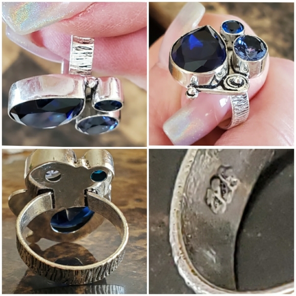 Genuine Blue Sapphire Ring Size 9.5 - Picture 5 of 7